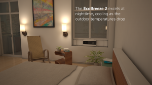 EcoBreeze 2 excels at nighttime, cooling as the outdoor temperature drops