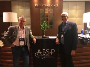 Jim and George receiving an AESP award